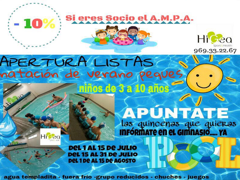Apertura de inscripción a las listas de natación para los niños de 3 a 10 años en Higea Sport&Health - imagen 1