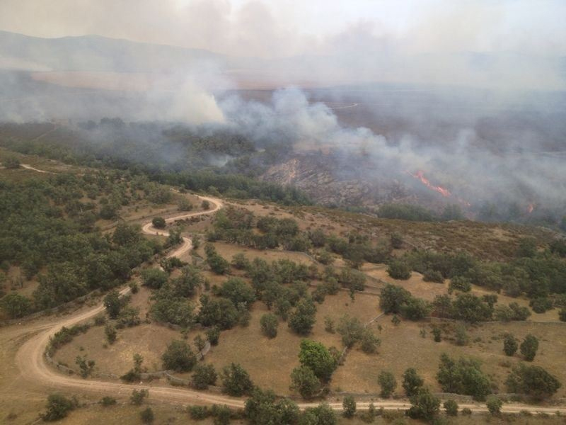 Declarado en Campillo de Altobuey un incendio forestal de pino y carrasca - imagen 1