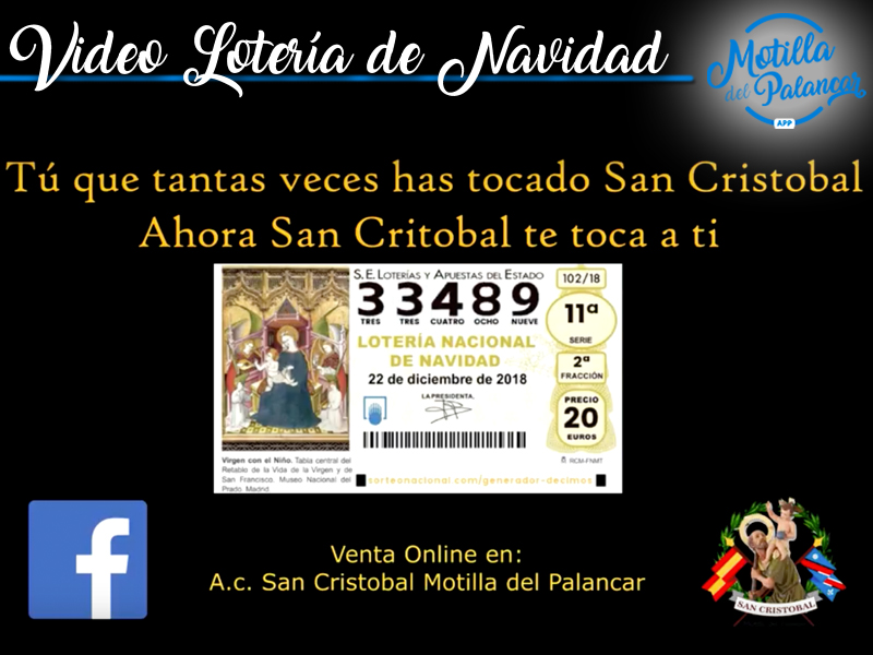 Ya a la venta el decimo de lotería de la Asociación de San Cristobal ¡Echa un vistazo al vídeo que han preparado! - imagen 1