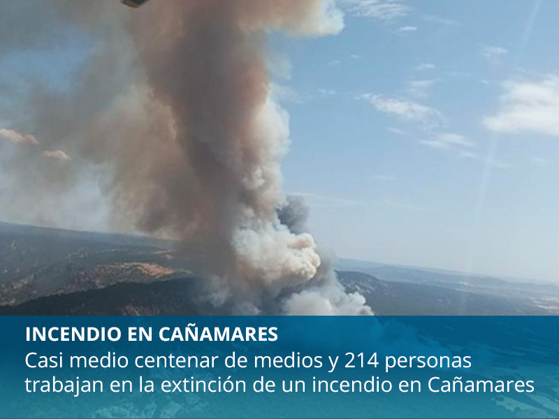 Casi medio centenar de medios y 214 personas trabajan en la extinción de un incendio en Cañamares - imagen 1
