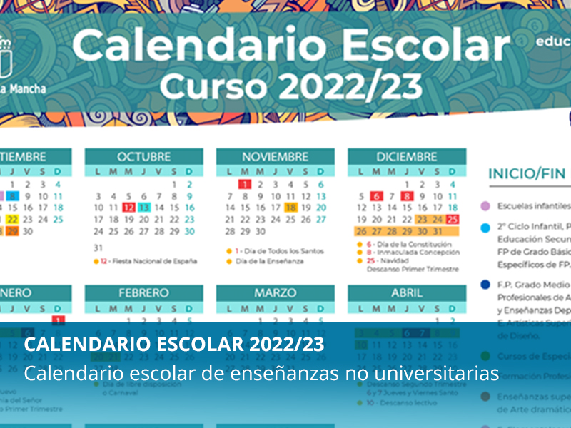 CALENDARIO ESCOLAR CLM 2022/23 - imagen 1