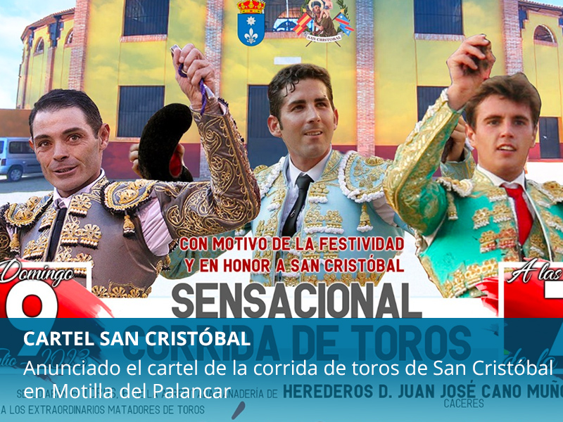 Cartel de la corrida de toros de San Cristóbal en Motilla del Palancar - imagen 1