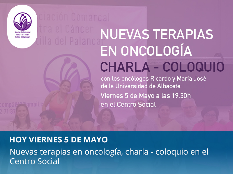 Nuevas terapias en oncología. Charla - coloquio en el centro social esta tarde - imagen 1