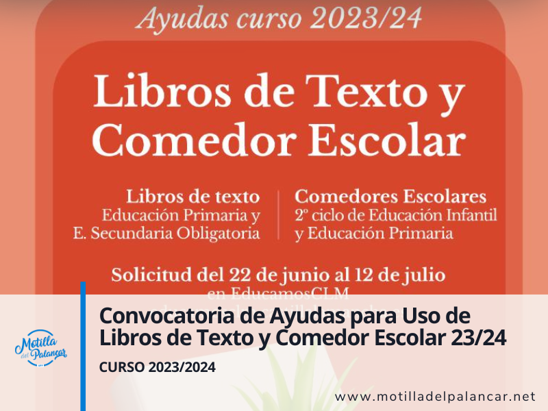 Convocatoria de Ayudas para Uso de Libros de Texto y Comedor Escolar - Curso 2023/2024 - imagen 1