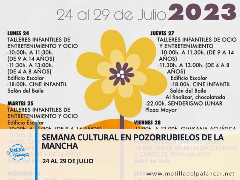Semana Cultural en Pozorrubielos de la Mancha - 24 al 29 de Julio de 2023 - imagen 1