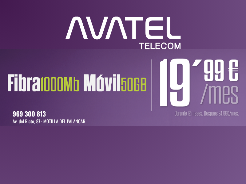 Oferta de AVATEL en Motilla del Palancar: Internet y Móvil por solo 19,99 €/mes - imagen 1