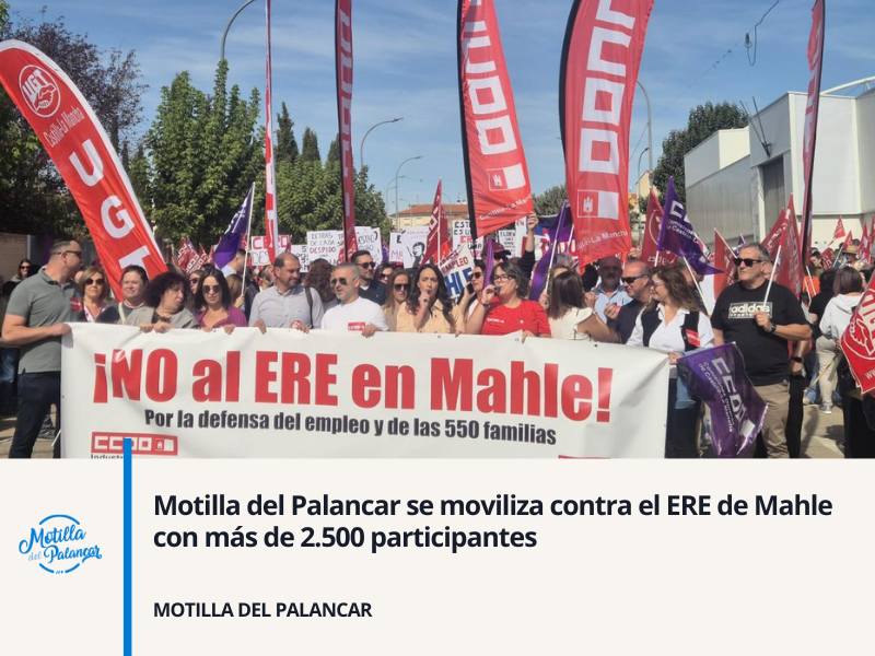 Motilla del Palancar se moviliza contra el ERE de Mahle con más de 2.500 participantes - imagen 1