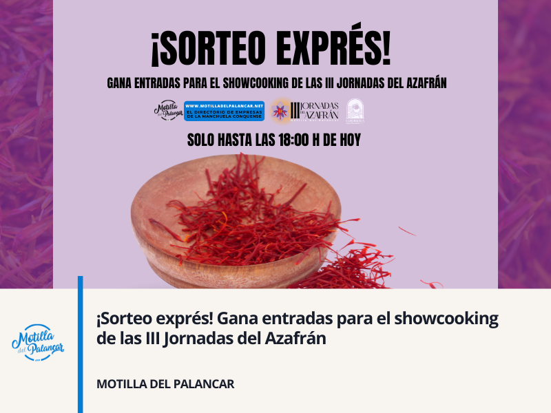 ¡Sorteo exprés! Gana entradas para el showcooking de las III Jornadas del Azafrán - imagen 1