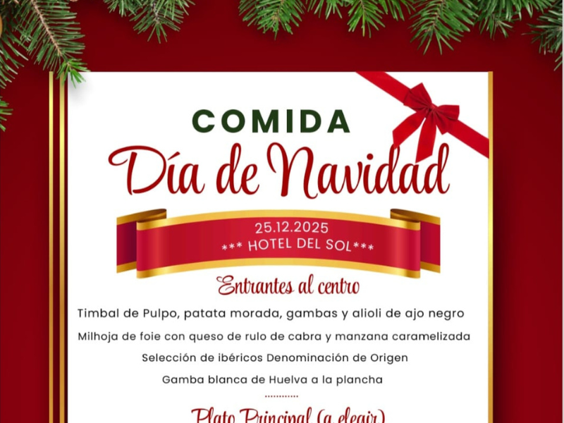 Descubre el menú navideño del Hotel del Sol para el 25 de diciembre - imagen 1
