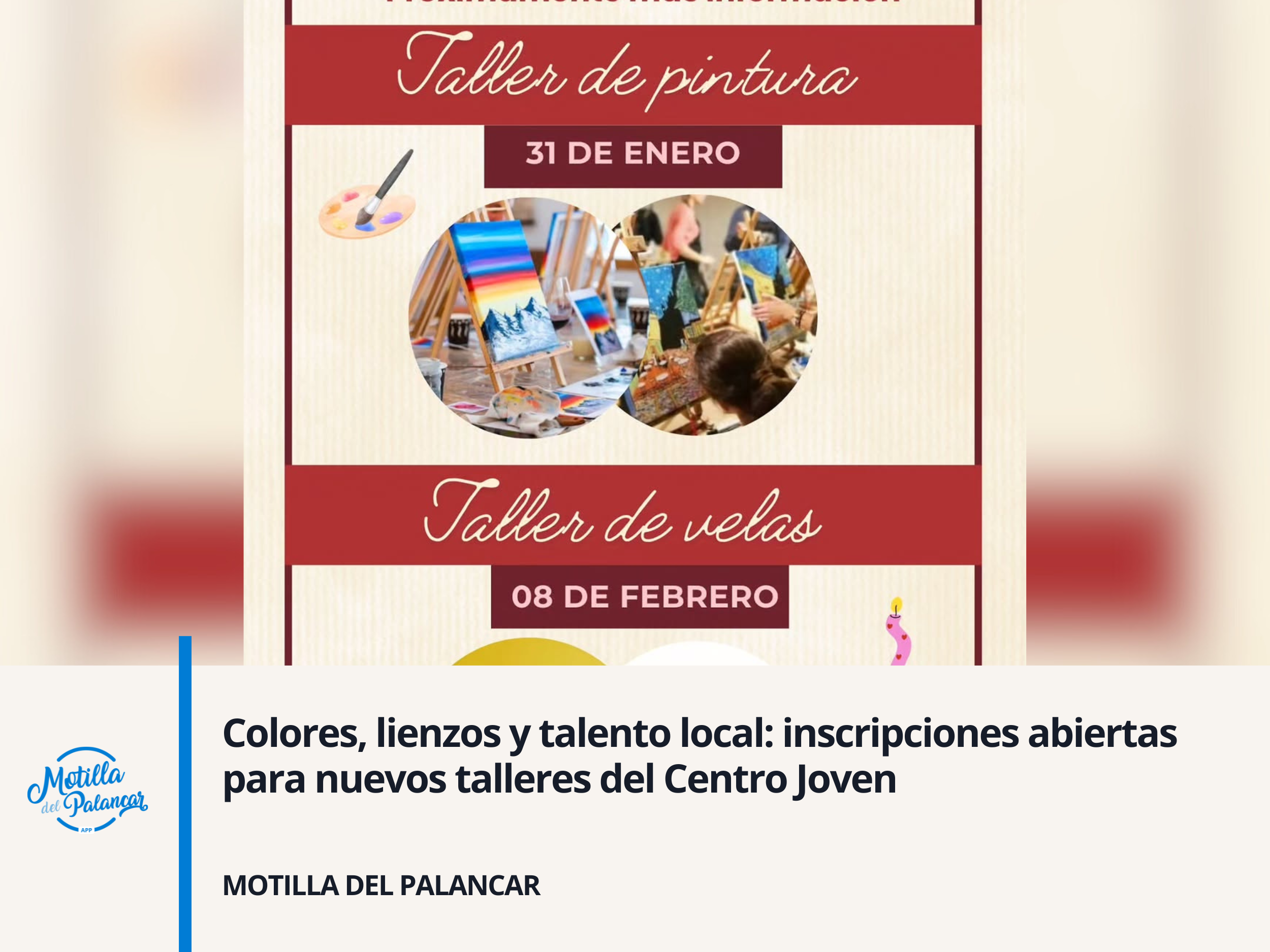 Colores, lienzos y talento local: inscripciones abiertas para nuevos talleres del Centro Joven  - imagen 1