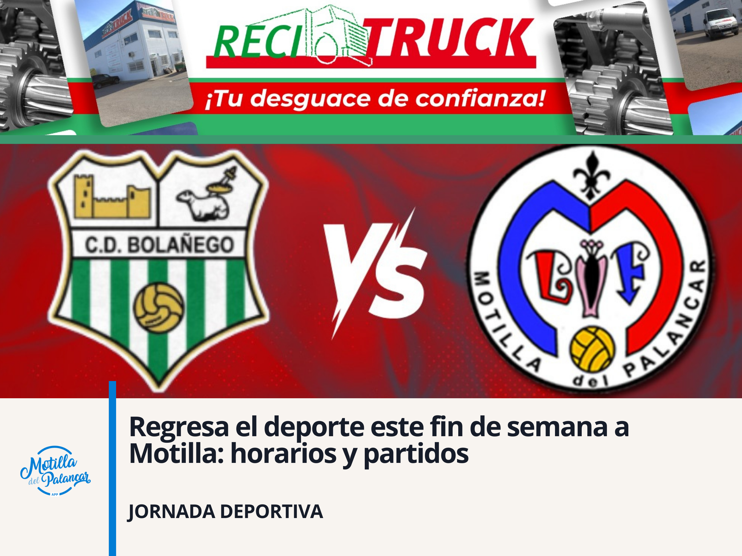 Regresa el deporte este fin de semana a Motilla: horarios y partidos  - imagen 1