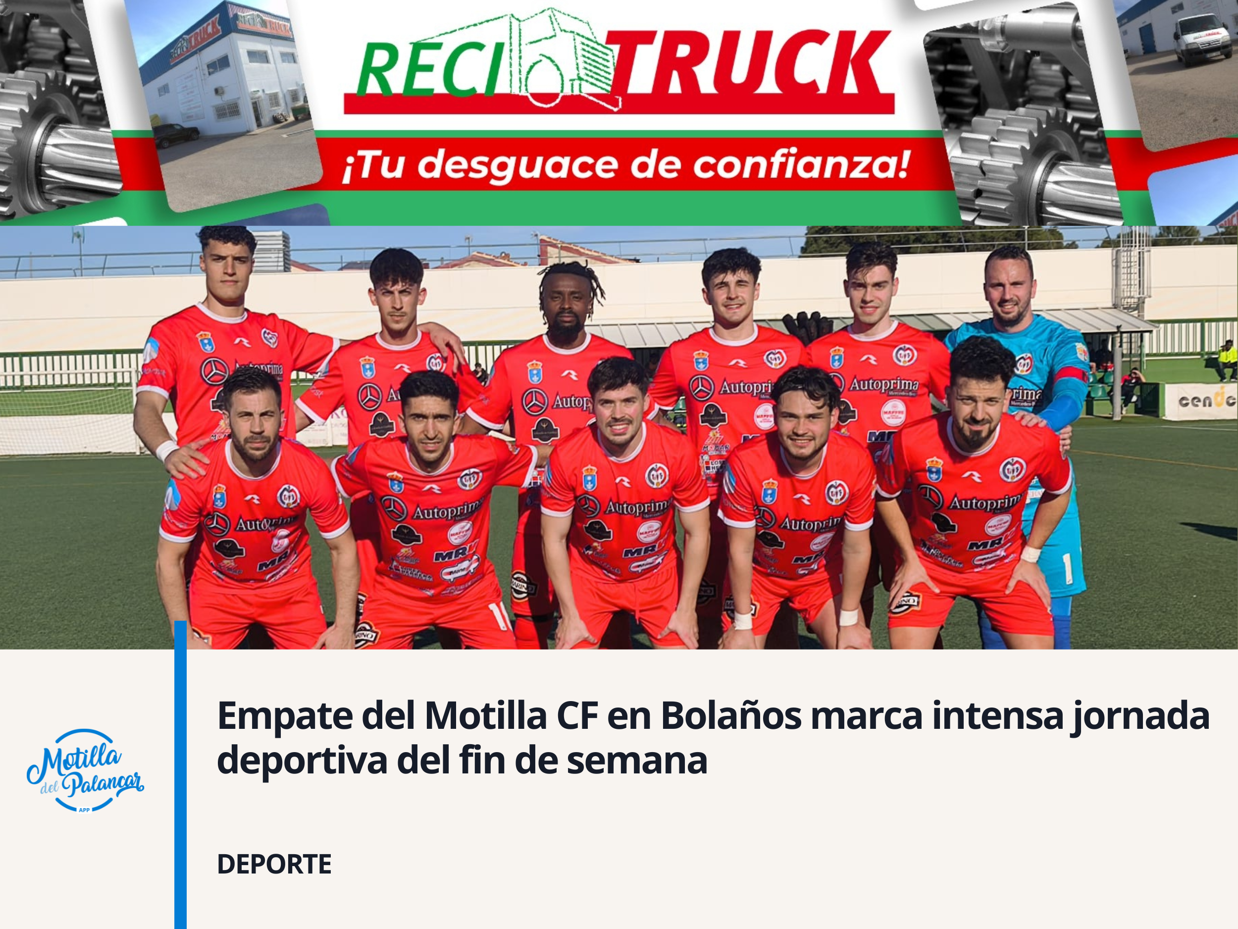 Empate del Motilla CF en Bolaños marca intensa jornada deportiva del fin de semana - imagen 1