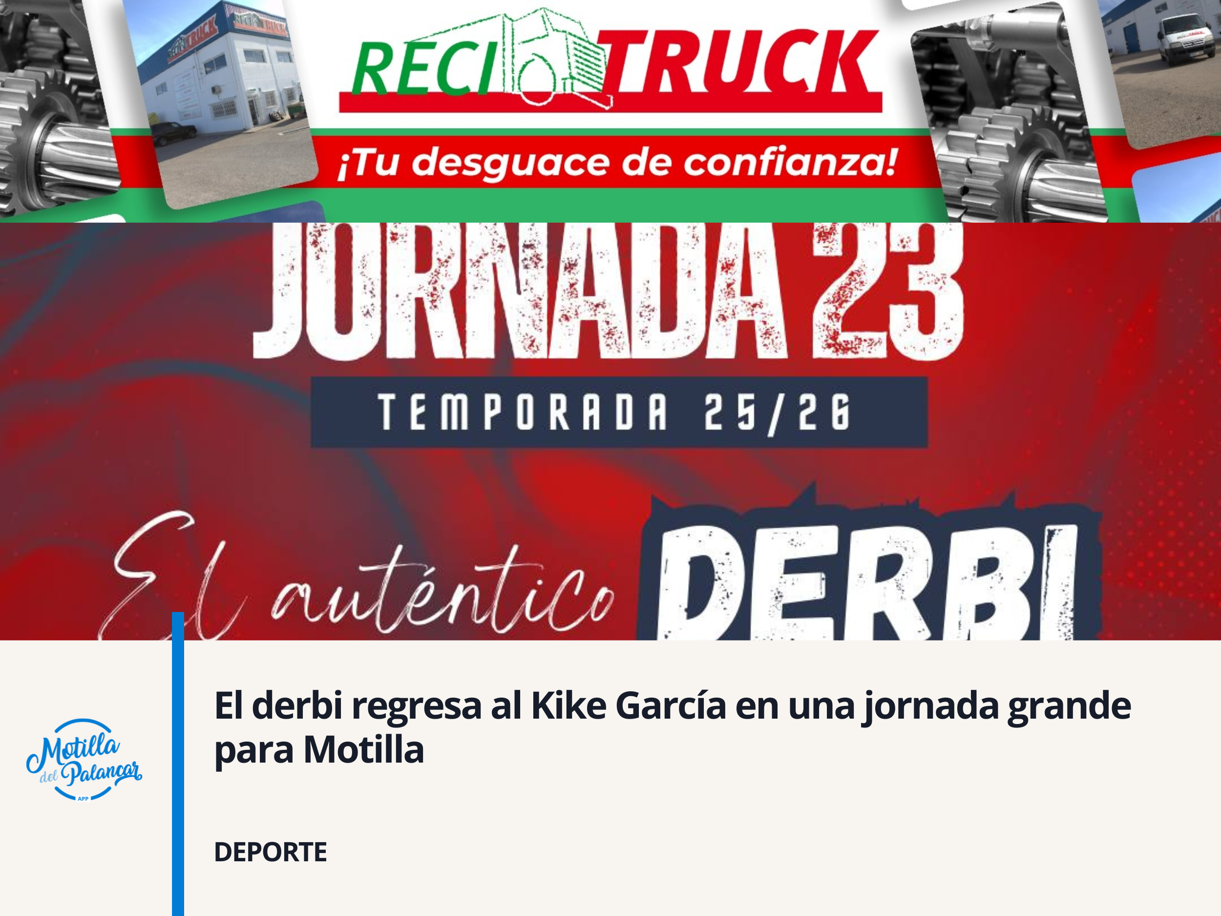 El derbi regresa al Kike García en una jornada grande para Motilla - imagen 1
