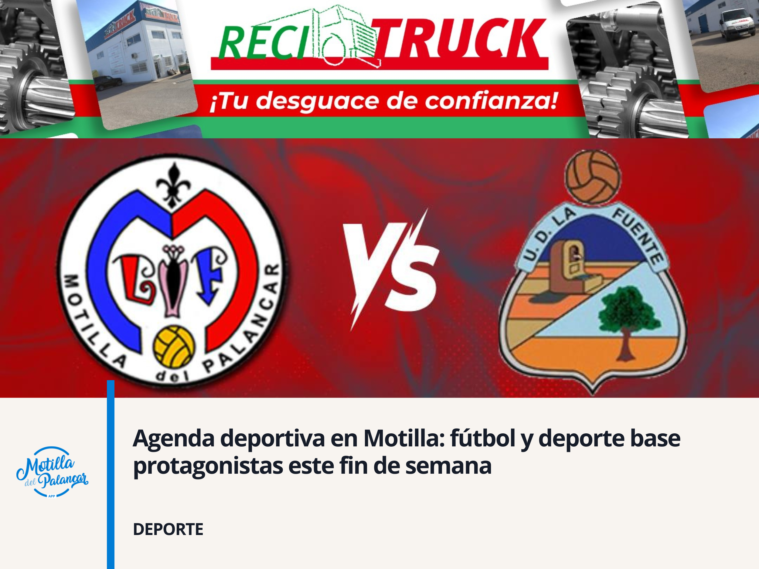 Agenda deportiva en Motilla: fútbol y deporte base protagonistas este fin de semana - imagen 1