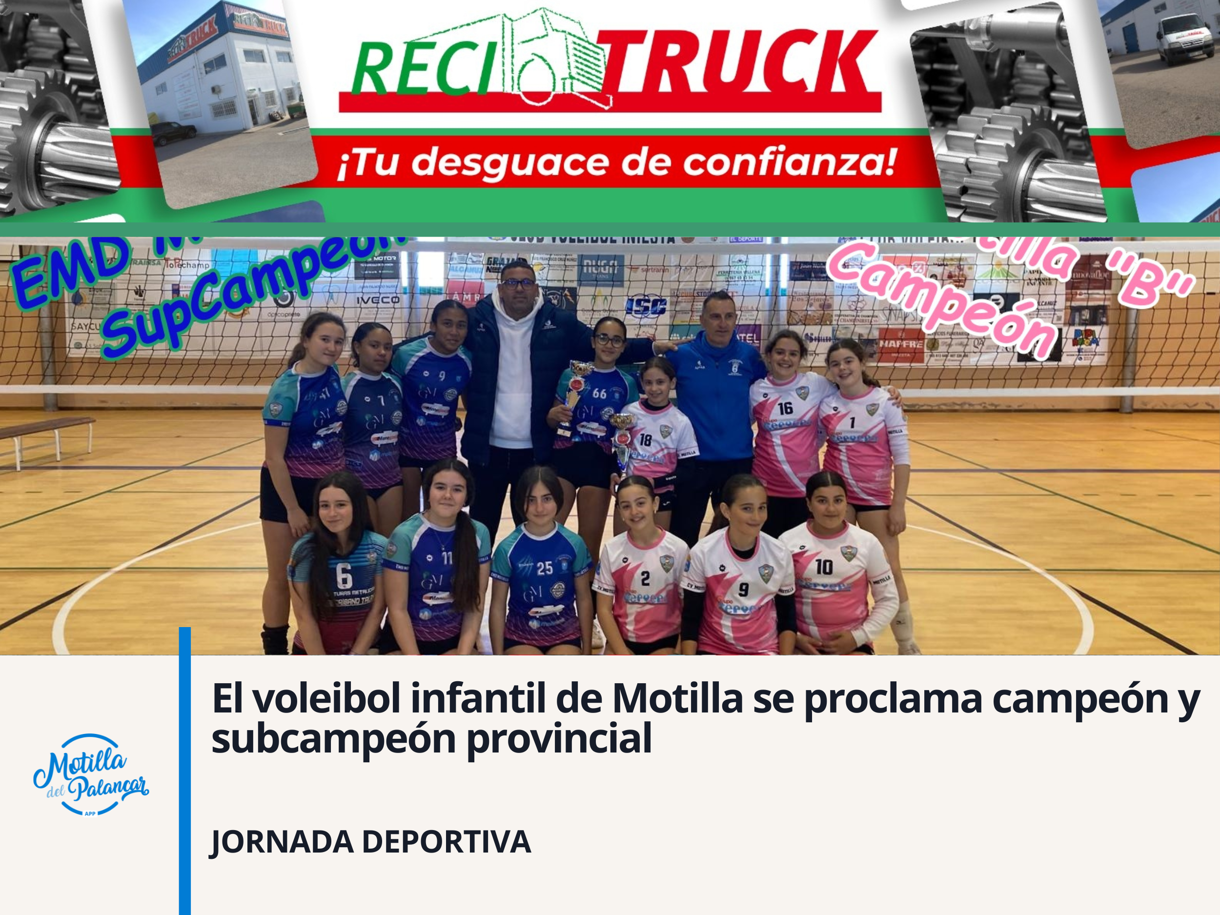 El voleibol infantil de Motilla se proclama campeón y subcampeón provincial - imagen 1