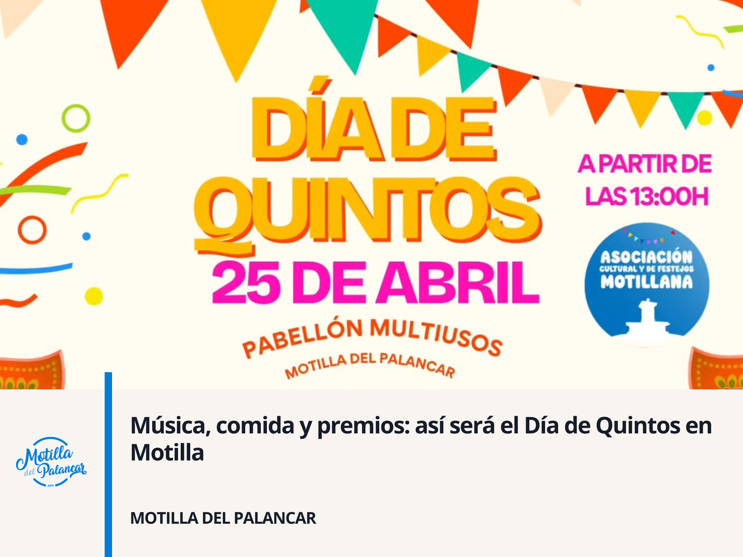 Música, comida y premios: así será el Día de Quintos en Motilla  - imagen 1