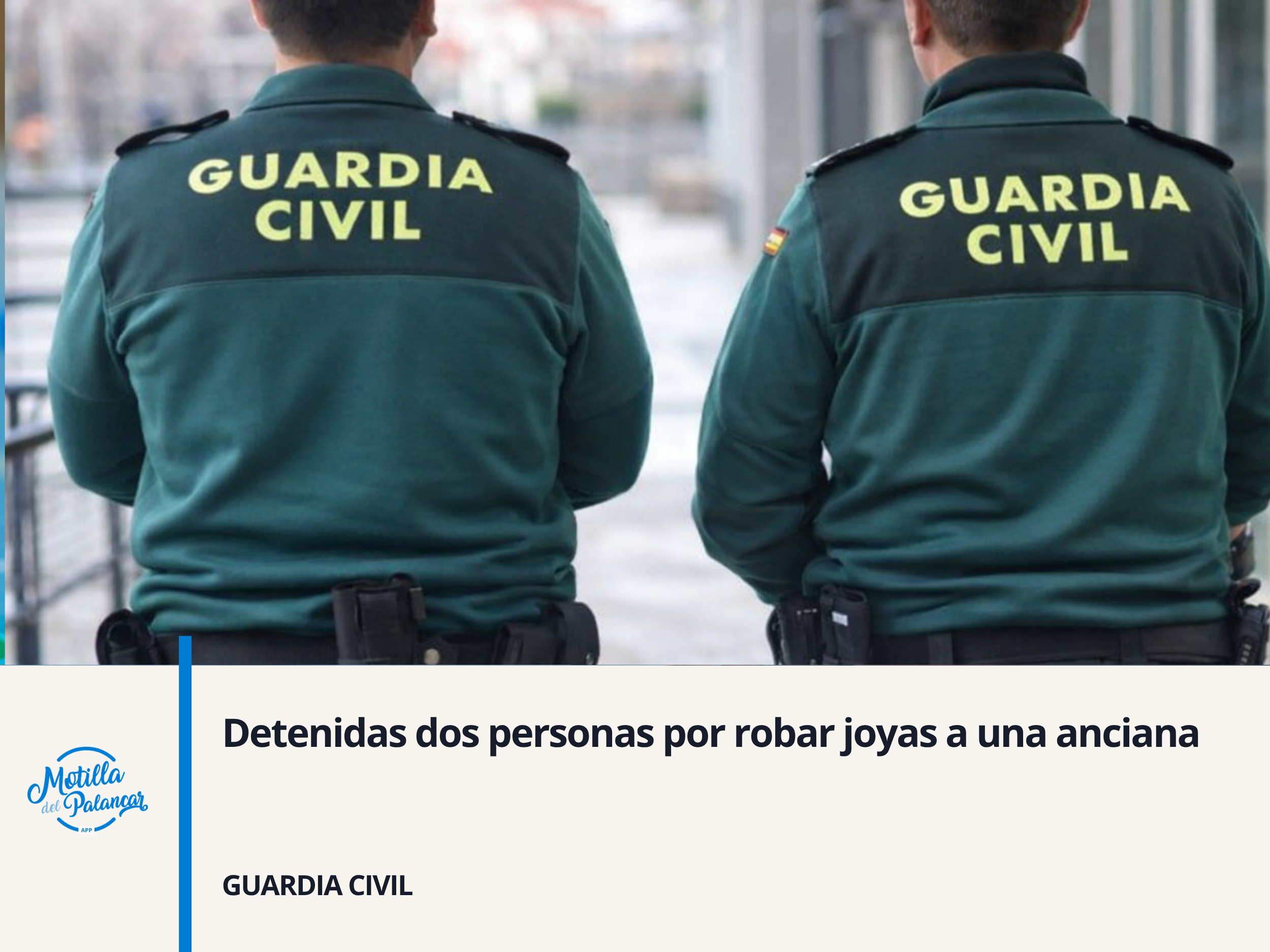 Detenidas dos personas por robar joyas a una anciana - imagen 1