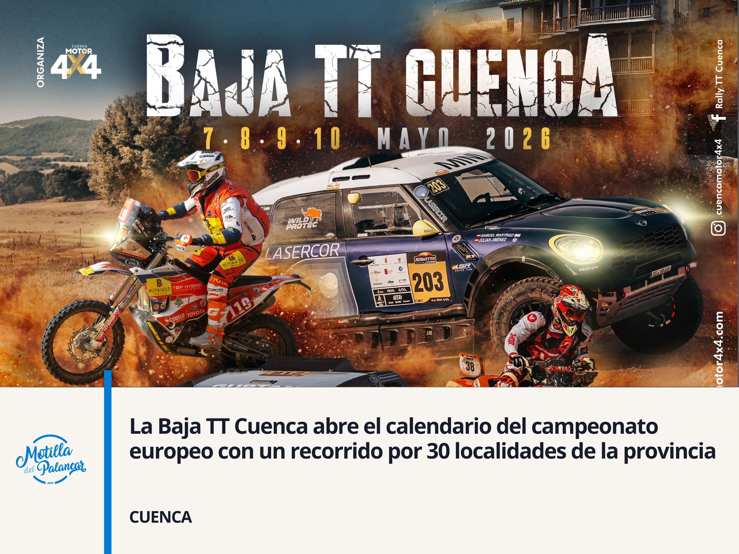 La Baja TT Cuenca abre el calendario del campeonato europeo con un recorrido por 30 localidades de la provincia - imagen 1