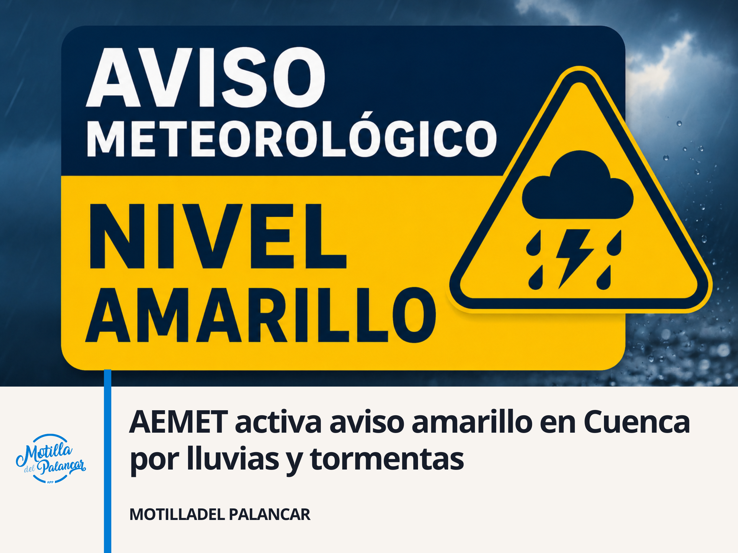 AEMET activa aviso amarillo en Cuenca por lluvias y tormentas - imagen 1