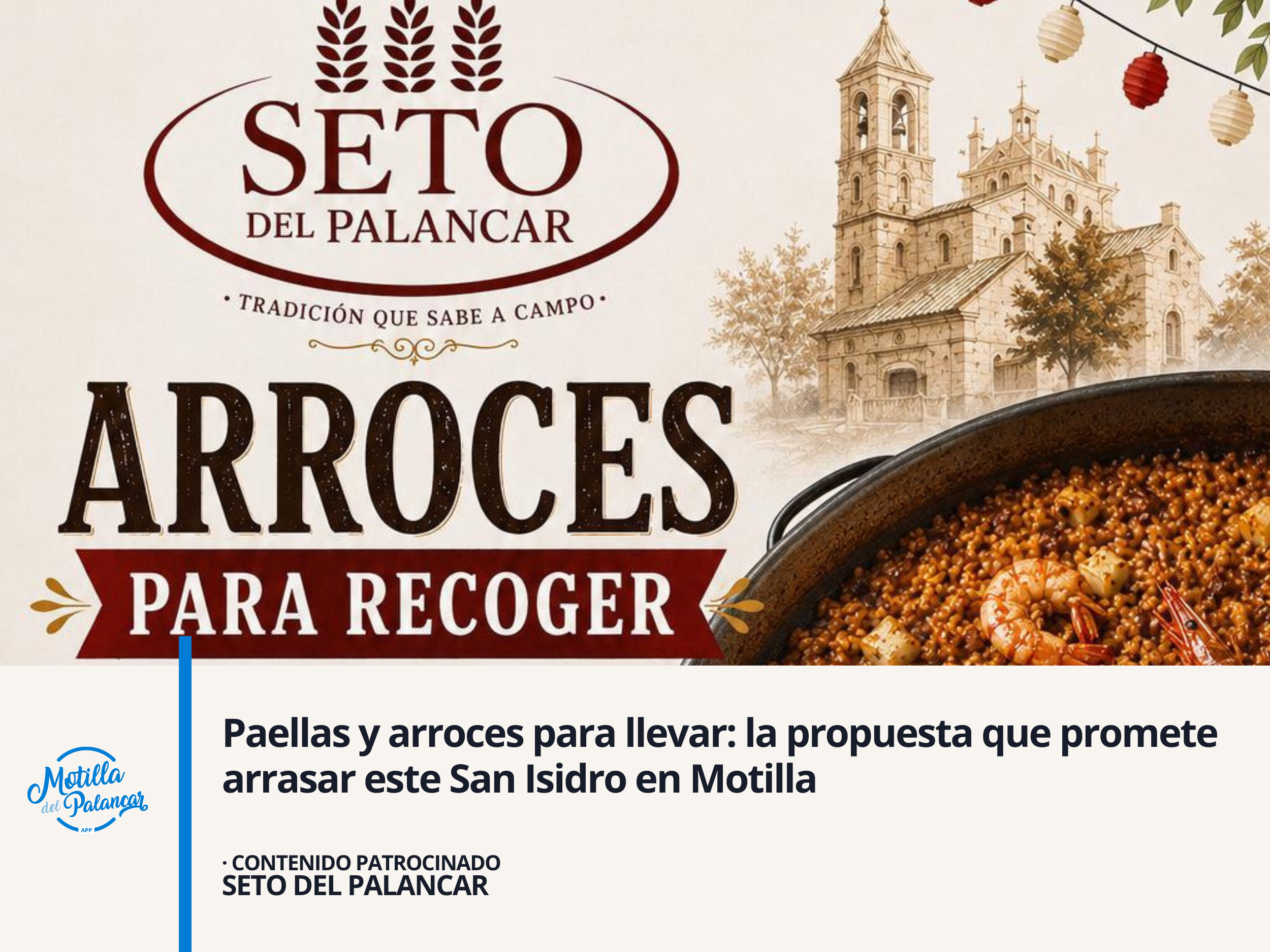 Paellas y arroces para llevar: la propuesta que promete arrasar este San Isidro en Motilla - imagen 1