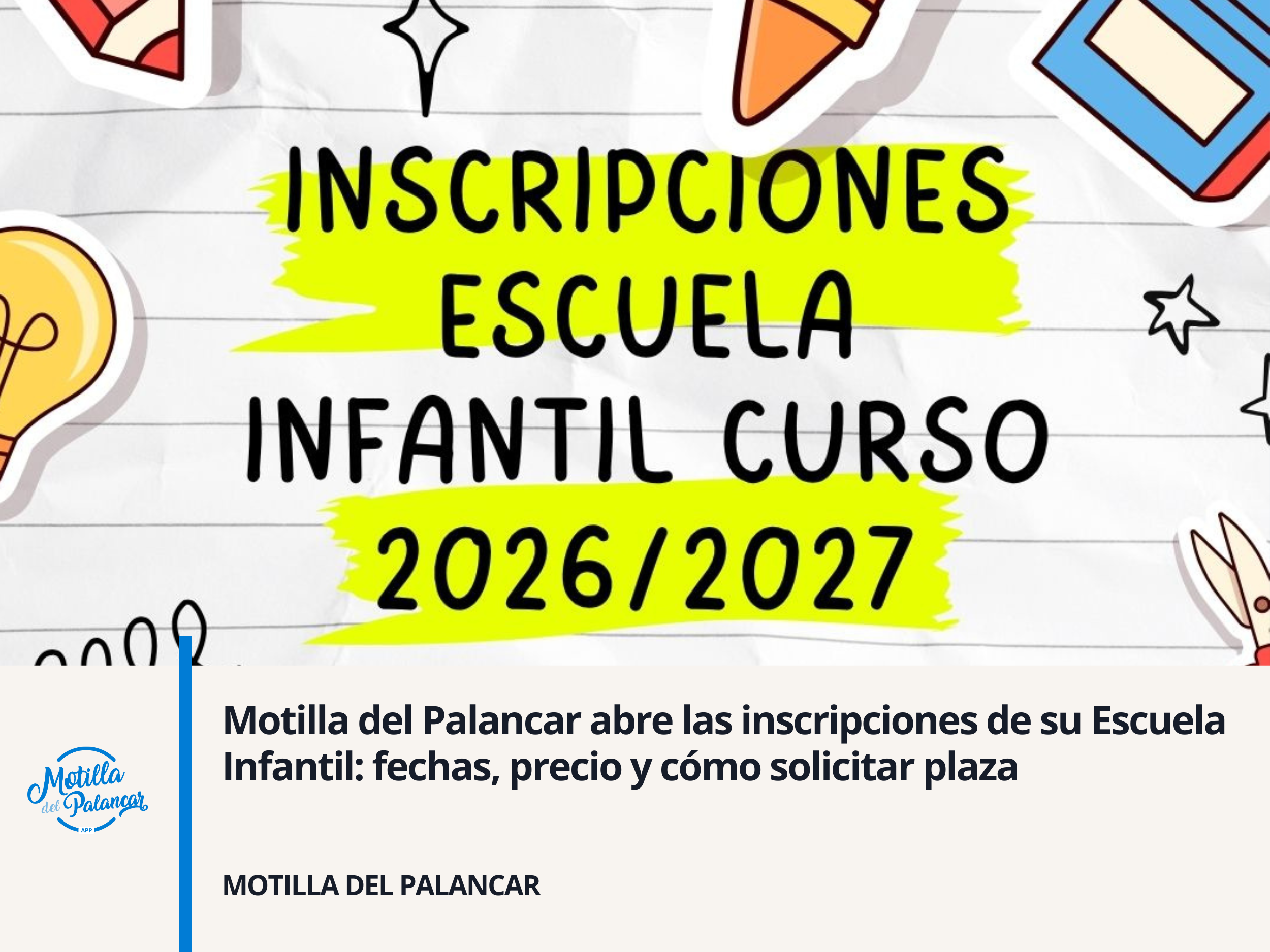 Motilla del Palancar abre las inscripciones de su Escuela Infantil: fechas, precio y cómo solicitar plaza - imagen 1