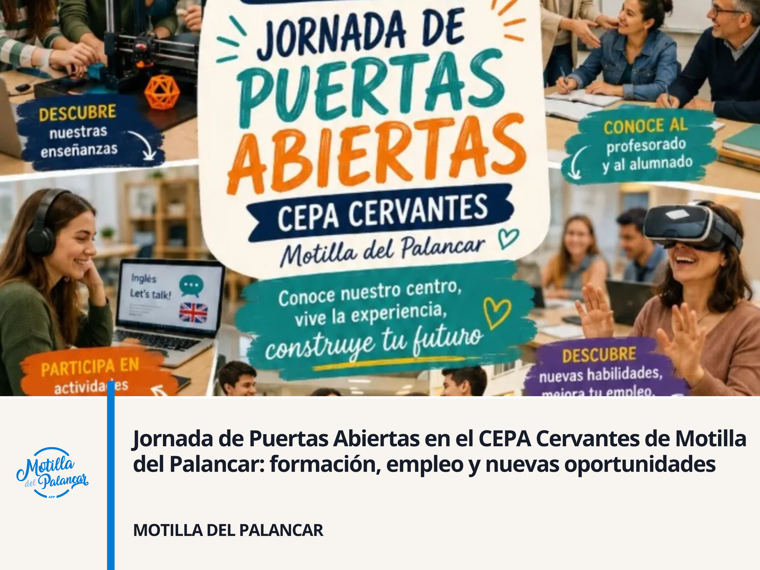 Jornada de Puertas Abiertas en el CEPA Cervantes de Motilla del Palancar: formación, empleo y nuevas oportunidades - imagen 1