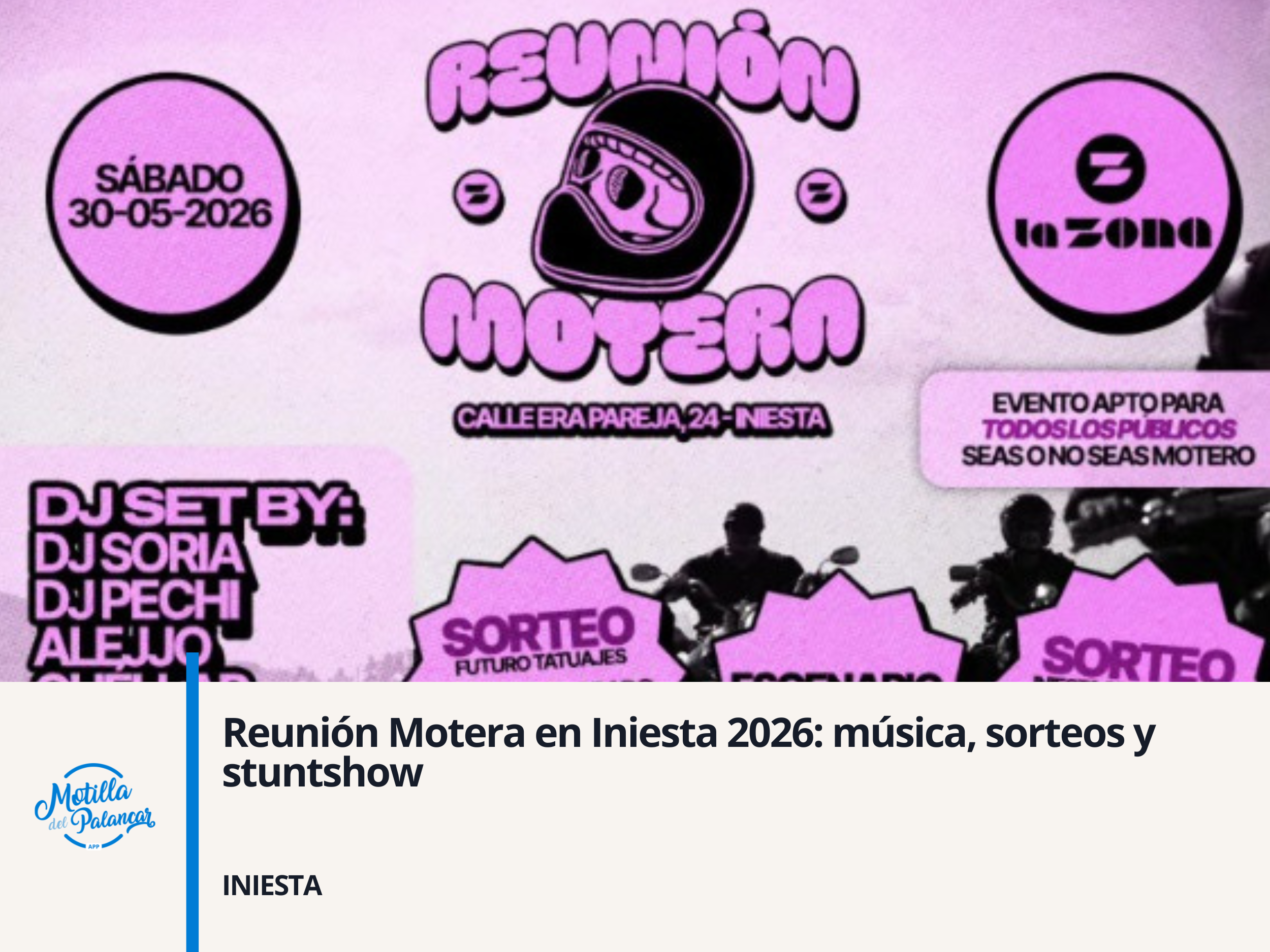 Reunión Motera en Iniesta 2026: música, sorteos y stuntshow - imagen 1