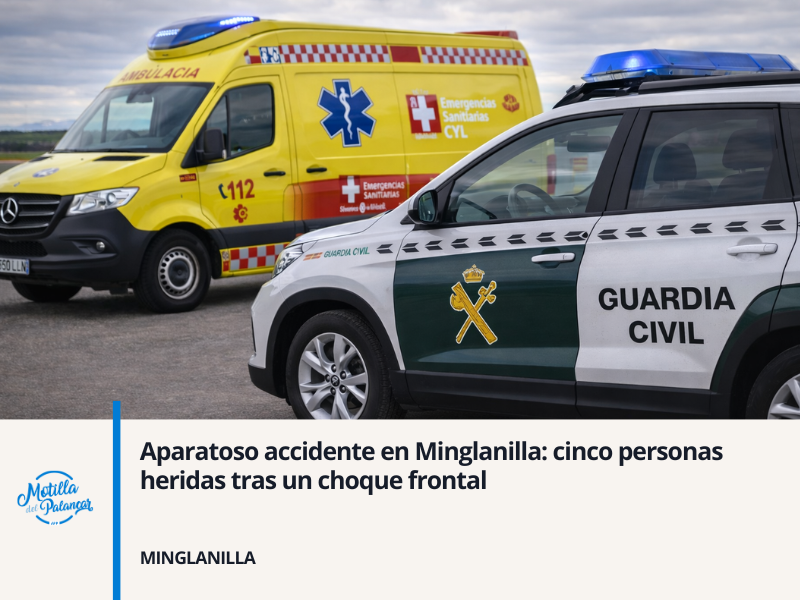 Aparatoso accidente en Minglanilla: cinco personas heridas tras un choque frontal - imagen 1