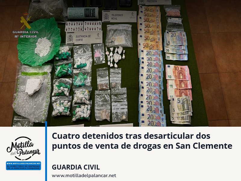 Cuatro detenidos tras desarticular dos puntos de venta de drogas en San Clemente - imagen 1