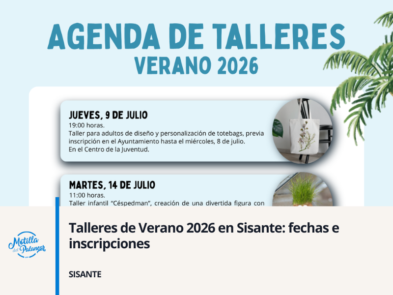 Talleres de Verano 2026 en Sisante: fechas e inscripciones - imagen 1