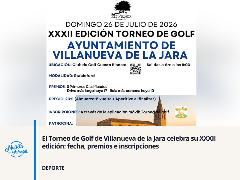 El Torneo de Golf de Villanueva de la Jara celebra su XXXII edición: fecha, premios e inscripciones - imagen 1