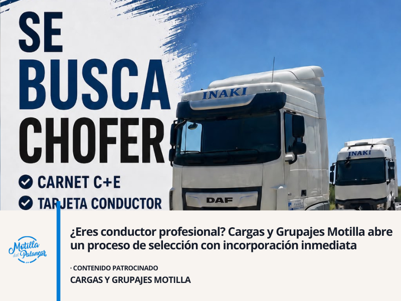 ¿Eres conductor profesional? Cargas y Grupajes Motilla abre un proceso de selección con incorporación inmediata. - imagen 1
