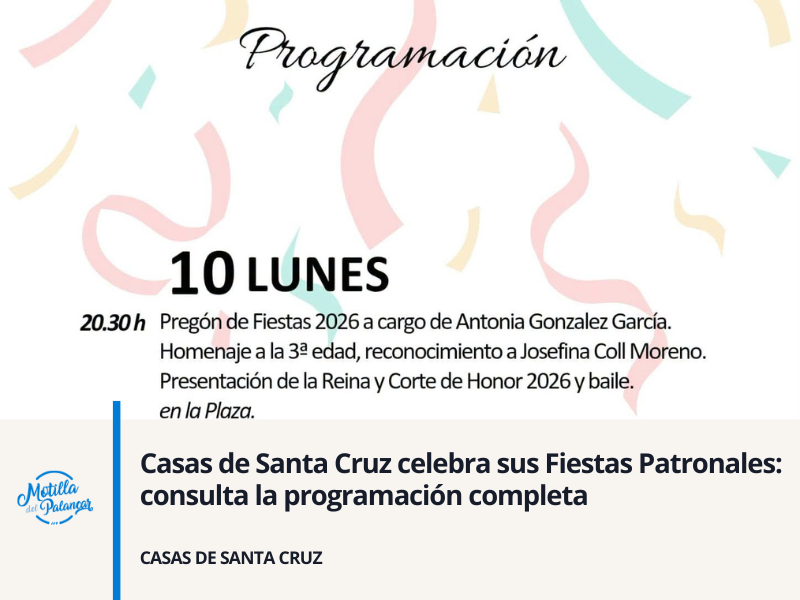Casas de Santa Cruz celebra sus Fiestas Patronales: consulta la programación completa - imagen 1