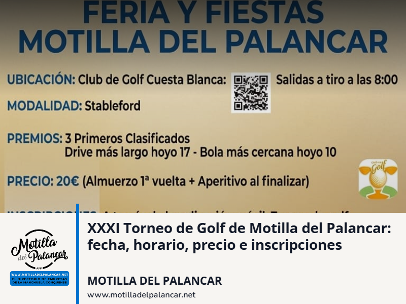 XXXI Torneo de Golf de Motilla del Palancar: fecha, horario, precio e inscripciones - imagen 1