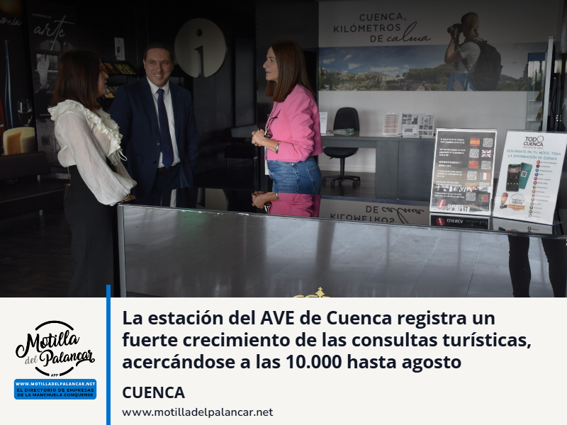 La estación del AVE de Cuenca registra un fuerte crecimiento de las consultas turísticas, acercándose a las 10.000 hasta agosto - imagen 1